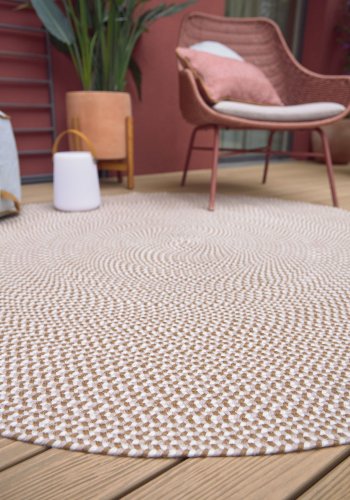 KAVE HOME Rodhe gulvtppe, rund - beige 100% PET (150)