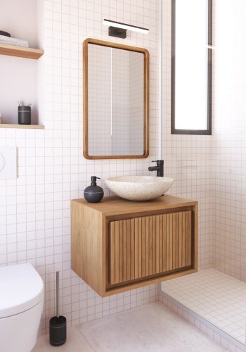 KAVE HOME Vissia lille vglampe - sort plast og stl 