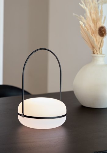 KAVE HOME Tea bordlampe - hvid polyethylen og sort jern