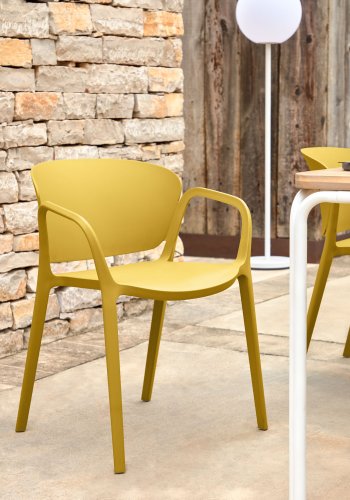 KAVE HOME Ania havestol, m. armln - gul polypropylen