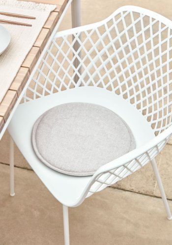 KAVE HOME Silke stolehynde, rund - beige stof (35)