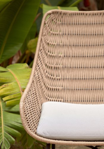 KAVE HOME Abeli lnestol, m. stofhynde - beige reb og stl