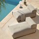 KAVE HOME Square chaiselong modul til havesofa - m. rygln - grn stof og sort aluminium (165x101) 