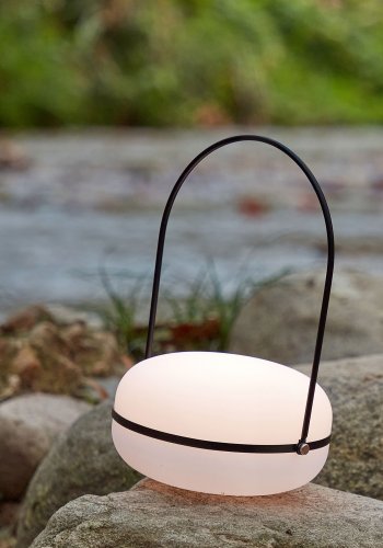 KAVE HOME Tea bordlampe - hvid polyethylen og sort jern