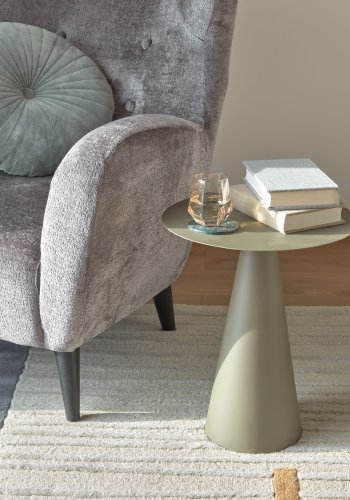 KAVE HOME Shirel sidebord, rund - grn-gr jern (40)