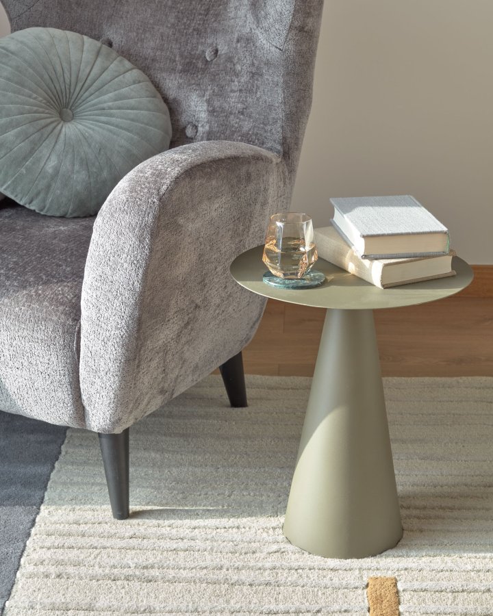 KAVE HOME Shirel sidebord, rund - grn-gr jern (40)