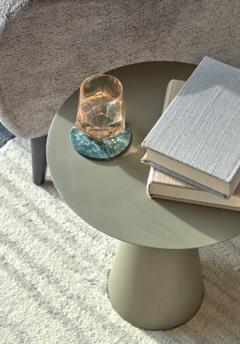 KAVE HOME Shirel sidebord, rund - grn-gr jern (40)