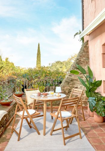 KAVE HOME Vilma havebord, rund - natur akacietr (90)