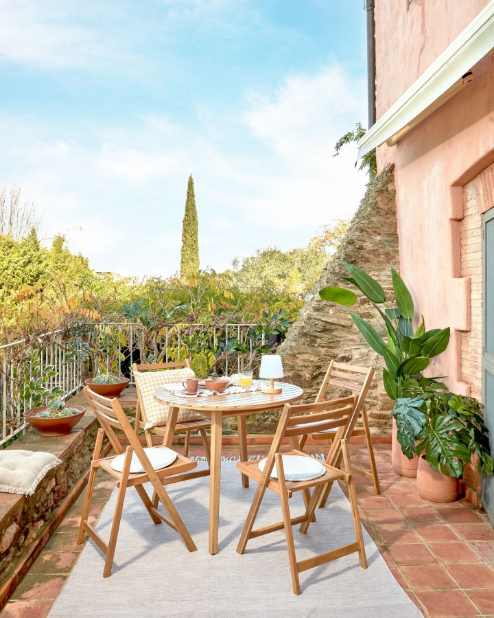 KAVE HOME Vilma havebord, rund - natur akacietr (90)