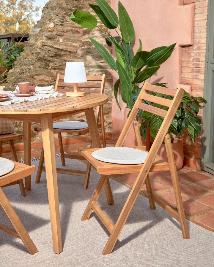 KAVE HOME Silke stolehynde, rund - beige stof (35)