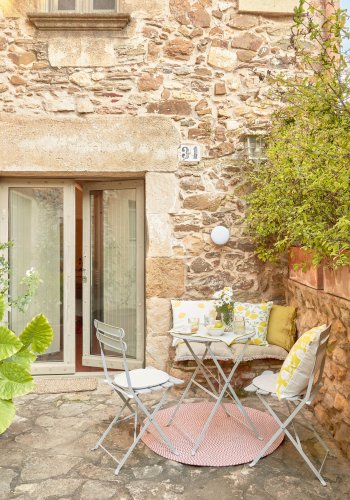 KAVE HOME Silke stolehynde, rund - beige stof (35)