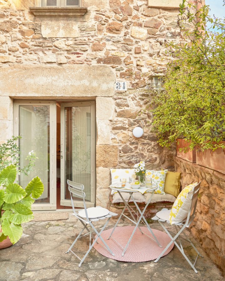 KAVE HOME Silke stolehynde, rund - beige stof (35)