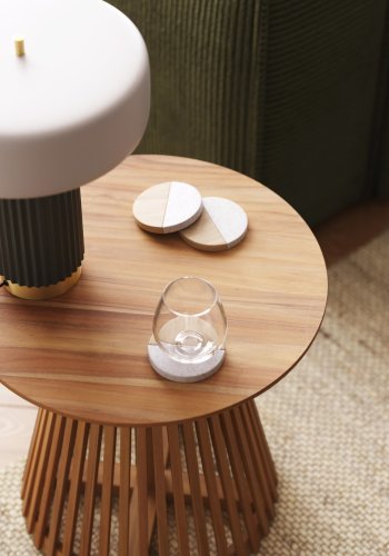 KAVE HOME rund Irune sidebord - natur teaktr (50)