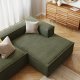 KAVE HOME Blok 2 pers. sofa, m. hjre chaiselong - grn corduroy fljl (240 cm)