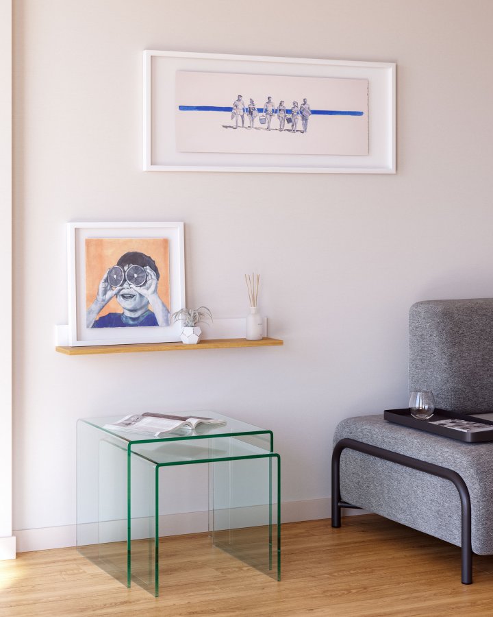 KAVE HOME Burano indskudsborde, firkantet - klar glas (st m. 2)