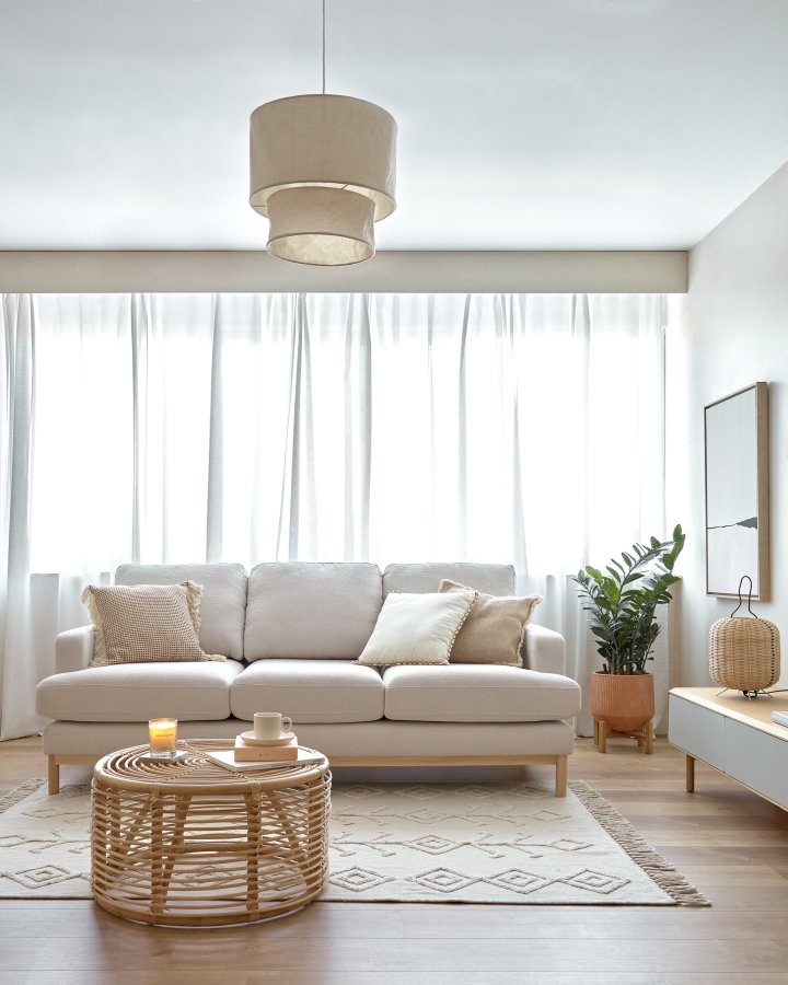 KAVE HOME Kohana sofabord, rund - natur rattan (66)