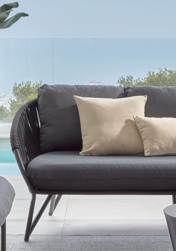 KAVE HOME Branzie 3 pers. sofa, m. stofhynde - sort reb og stl