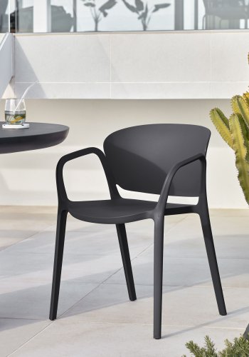 KAVE HOME Ania havestol, m. armln - sort polypropylen