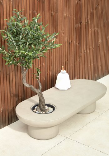 KAVE HOME Kunstigt oliventr, m. sort plantepotte - grn polyethylen og cement (H:140)