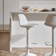 KAVE HOME Orlando-T barstol, m. rygln og fodsttte - hvid polypropylen/kunstlder/stl