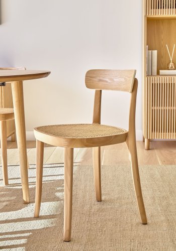 KAVE HOME Roman spisebordsstol - natur rattan, askefiner og bg