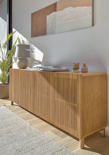 KAVE HOME Beyla sknk, m. 4 lger og 2 hylder - natur egefinér og egetr