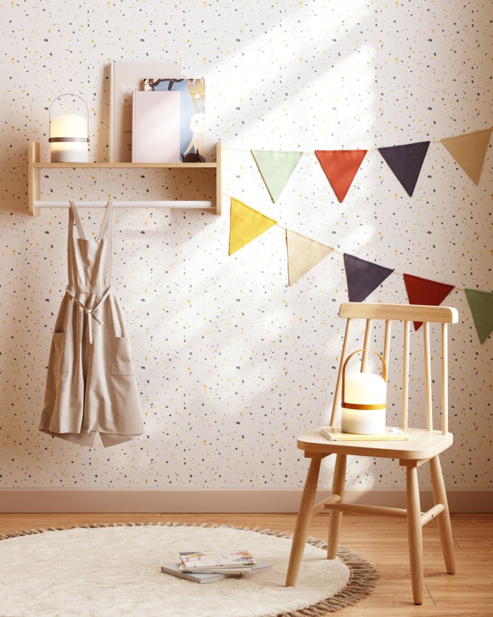 KAVE HOME Florentina vghylde til brn, m. bjlestang - hvid MDF og natur fyrretr (52.5x15)