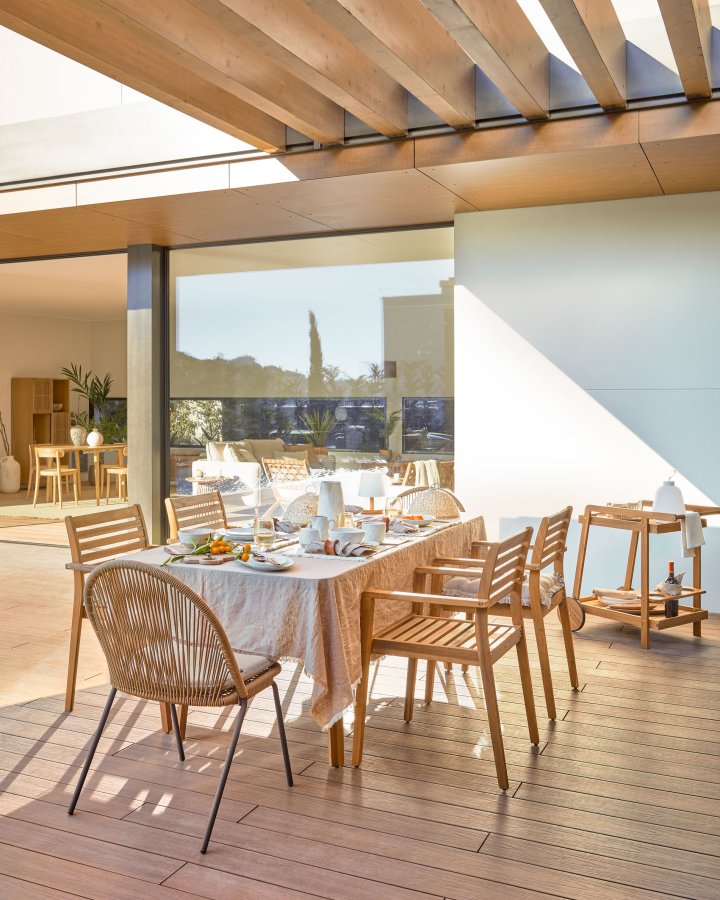 KAVE HOME Hanzel havestol, m. armln - natur akacietr