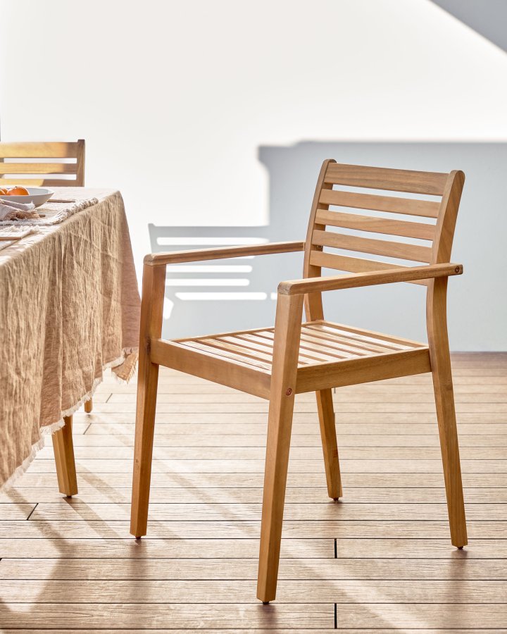 KAVE HOME Hanzel havestol, m. armln - natur akacietr