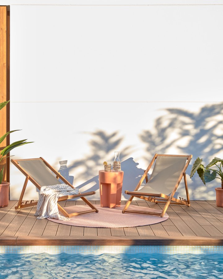 KAVE HOME Rodhe gulvtppe, rund - terracotta polyethylen (150)