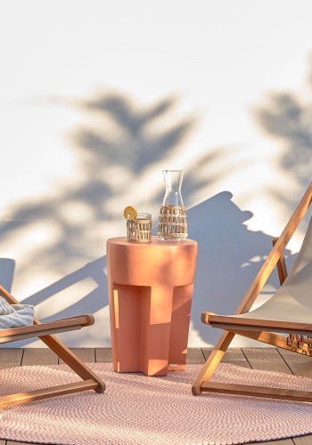 KAVE HOME Vilena sidebord, rundt - natur terrakotta ( 33)