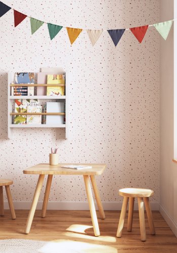 KAVE HOME Gopi vghylde til brn, rektangulr - hvid MDF og natur fyrretr