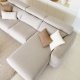 KAVE HOME Singa 3 pers. sofa, m. hjre chaiselong - beige stof og natur bgetr