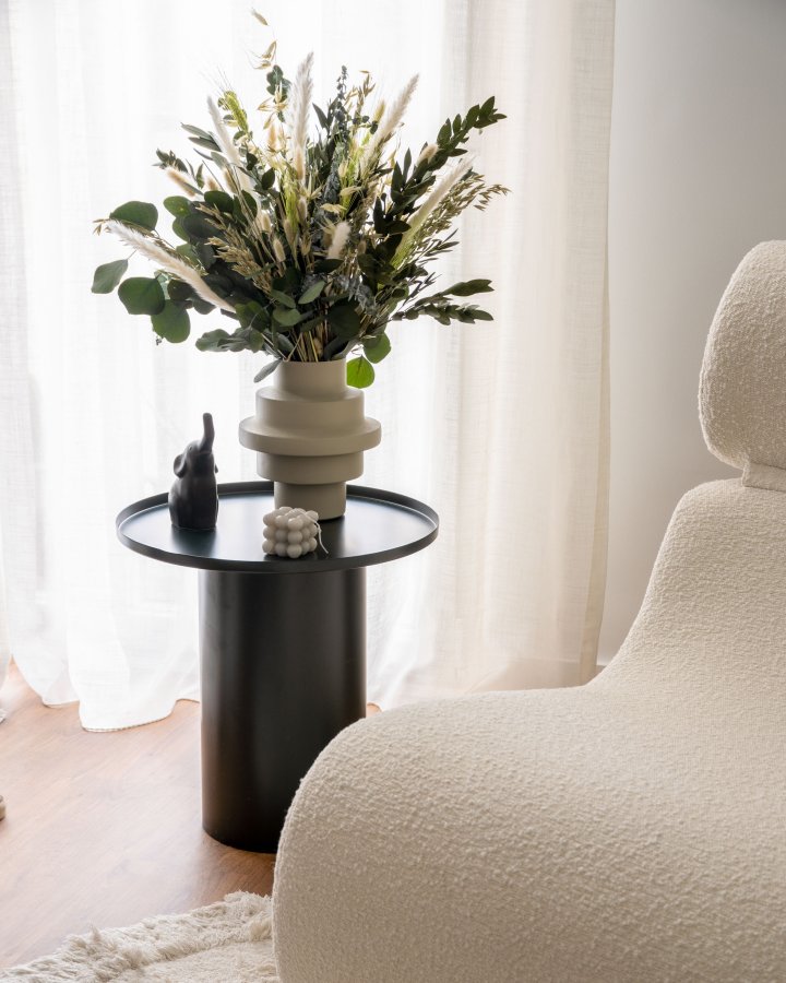 KAVE HOME Fleksa sidebord, rund - sort jern (45)