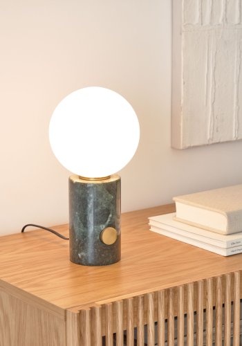 KAVE HOME Lonela bordlampe, rund - matteret glas og grn marmor (15)
