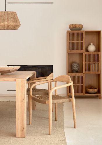 KAVE HOME Deyanira spisebord, rektangulr - natur egefinér og egetr (160x90)