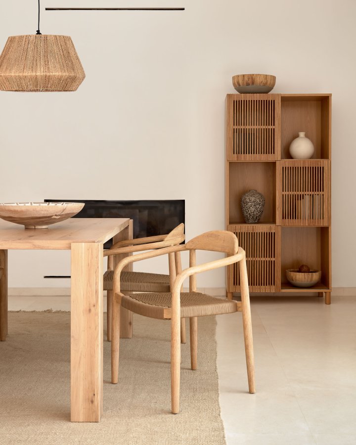 KAVE HOME Deyanira spisebord, rektangulr - natur egefinér og egetr (160x90)