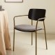 KAVE HOME Maureen spisebordsstol, m. armln - brun valndfiner, stof og sort metal