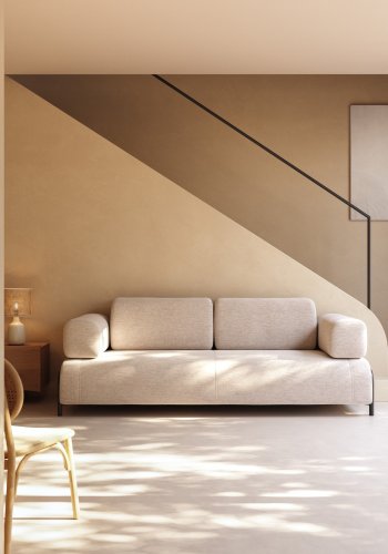 KAVE HOME Compo 3 pers. sofa - beige polyester og stl