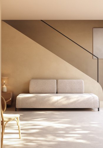 KAVE HOME Compo 3 pers. sofa - beige stof og metal 