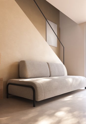 KAVE HOME Compo 3 pers. sofa - beige stof og metal 