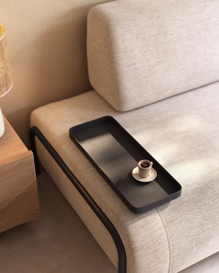 KAVE HOME Compo 3 pers. sofa - beige stof og metal 