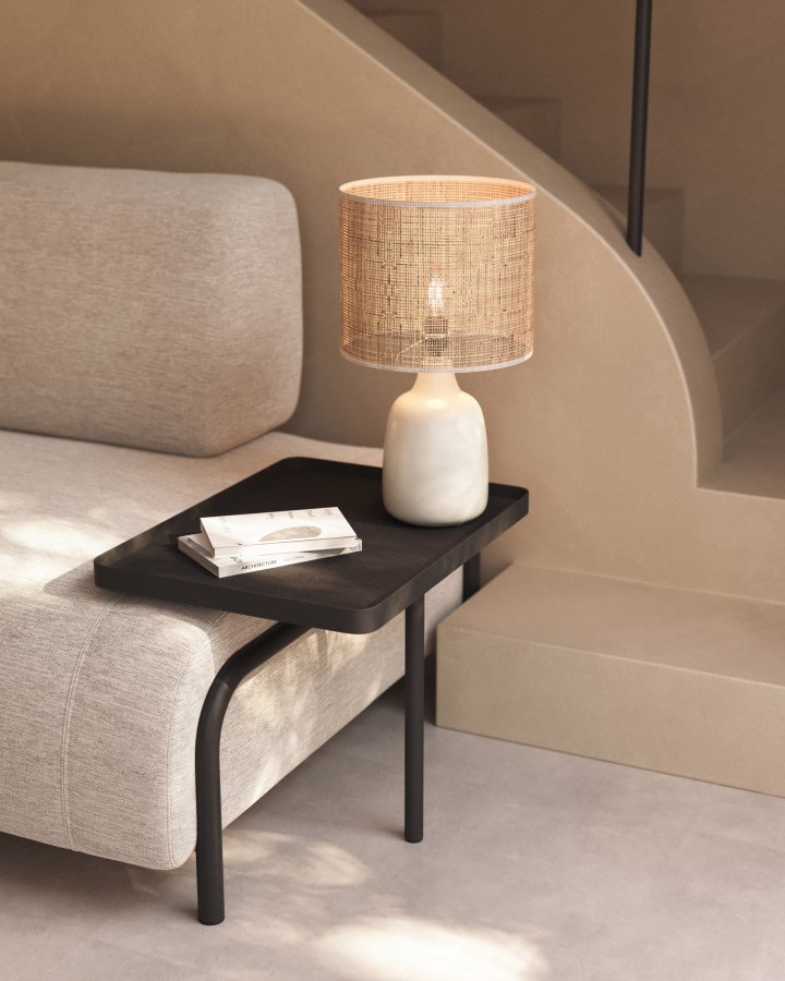 KAVE HOME Compo 3 pers. sofa m. stor bakke - beige stof og metal 