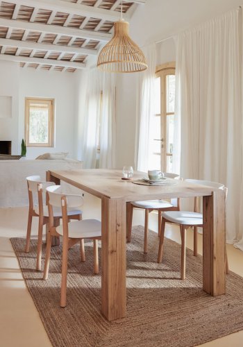 KAVE HOME Deyanira spisebord, rektangulr - natur egefinér og egetr (200x100)