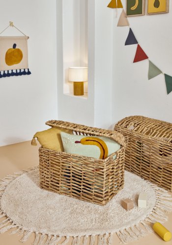 KAVE HOME Bianella bordlampe til brn - stof og sennepsgul fljl (H:29)