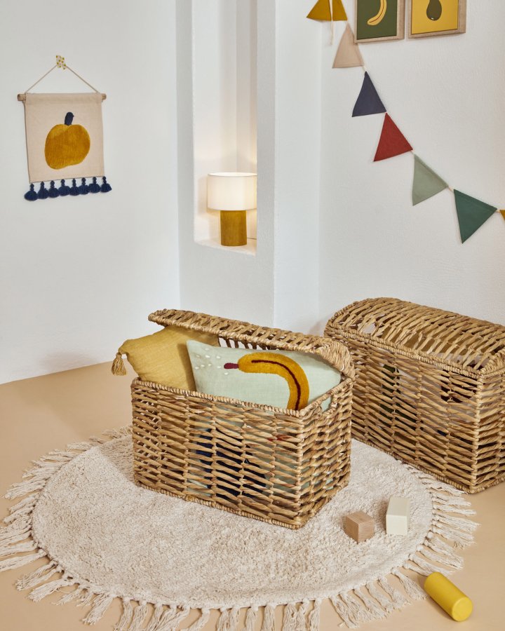 KAVE HOME Bianella bordlampe til brn - stof og sennepsgul fljl (H:29)