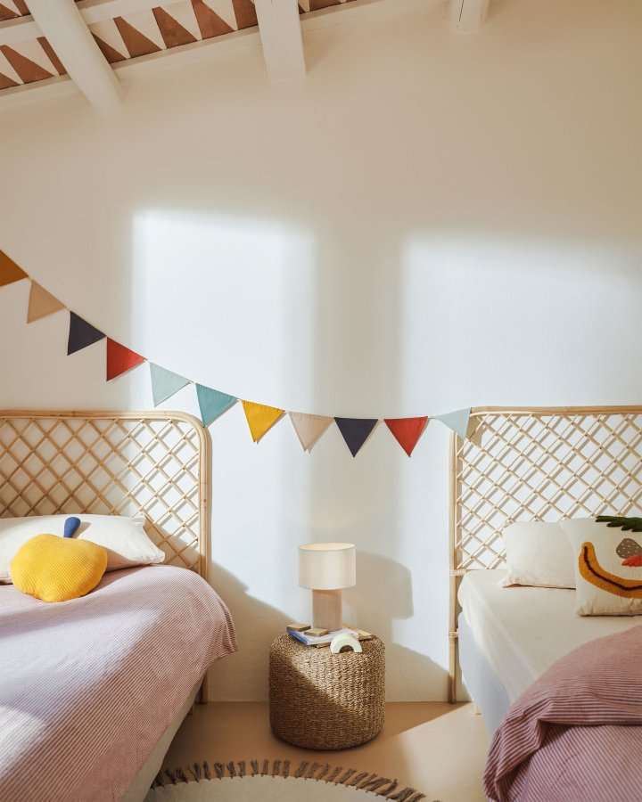 KAVE HOME Bianella bordlampe til brn - stof og beige fljl (H:29)