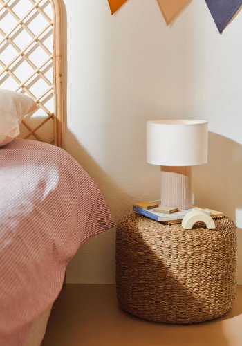 KAVE HOME Bianella bordlampe til brn - stof og beige fljl (H:29)
