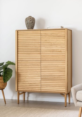 KAVE HOME Lenon skab, m. 4 lger - natur egefinér og egetr