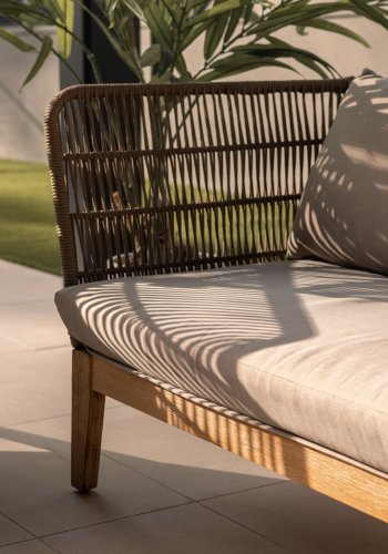 KAVE HOME Bellano 3 pers. sofa - natur polyester/eukalyptustr og beige stof